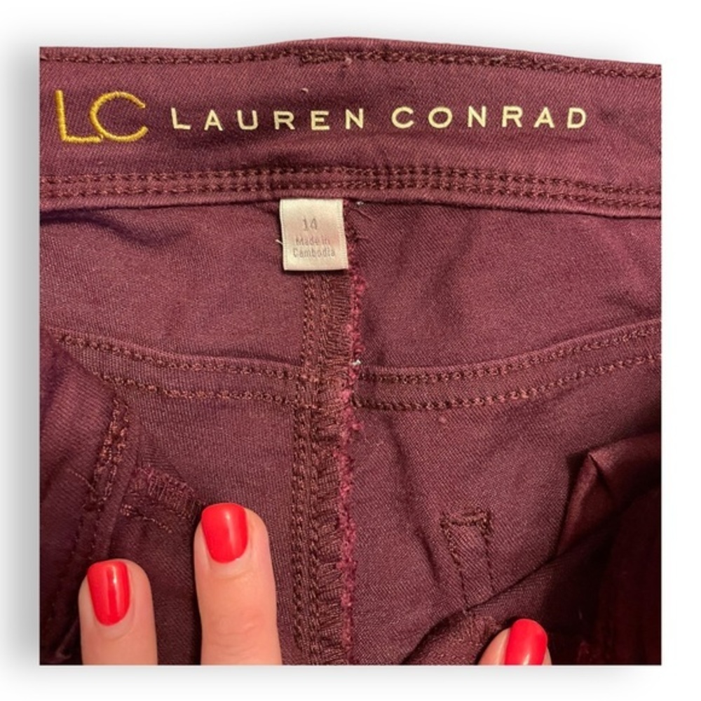Lauren Conrad Maroon Skinny‎ Jeans Size 14 - Picture 4 of 8